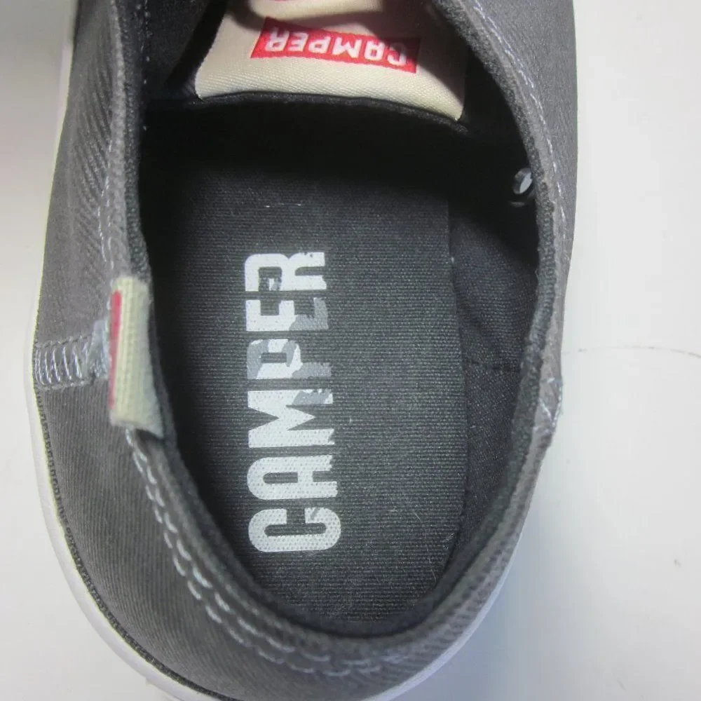 Camper Peu Unisex Size 36 Womens 5.5 Gray Canvas Slip On Sneakers Pink Laces